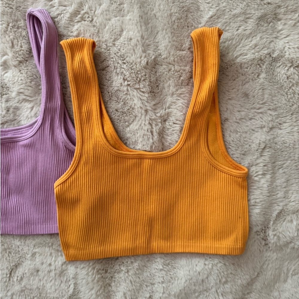 Colorful Ribbed Crop Tops - Picture 2 of 5